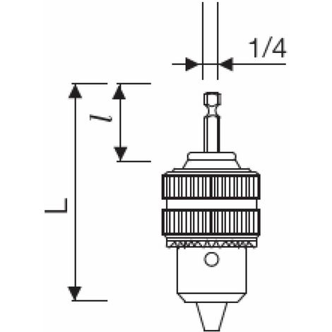 KRINO 2800920 MANDRINO con Chiave Attacco 1/4 Q.C. e capacità 1÷10mm, Acciaio