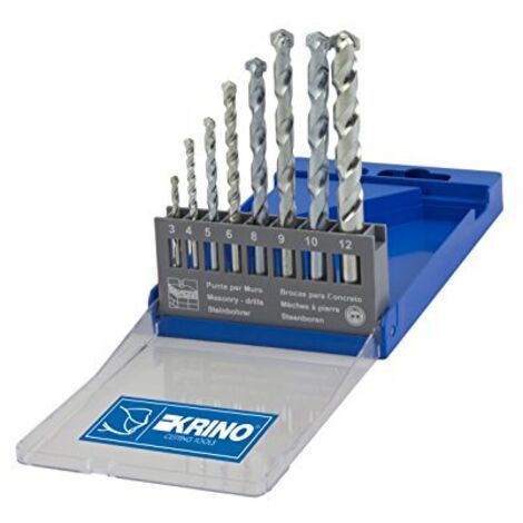 KRINO 3050205 Set 8 Pezzi Punte per Muro 3÷12mm, Acciaio