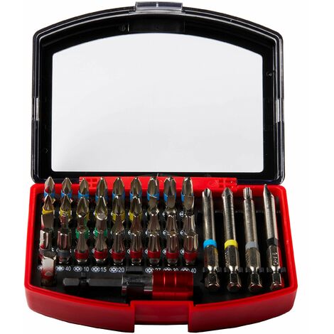 KRINO 66014004 LTI By 66014004-Set Inserti Colorati per Avvitatura-42 Pezzi, Rosso