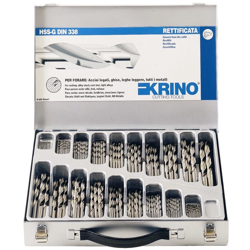 Image of Cassetta valigetta 150 punte rettificate serie corta kit trapano - Krino