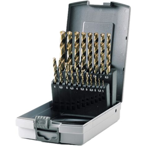 KRINO Serie assortimento 19 punte elicoidali COBALTO 5% rettificate con custodia