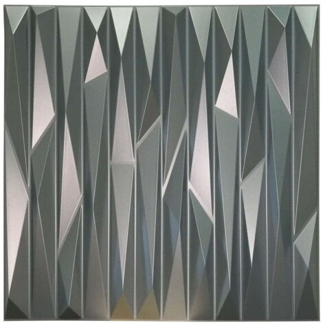 KRIPTON grigio-metal-opaco - Panneau mural en PVC à relief 3D - 50x50 cm - 1 pc