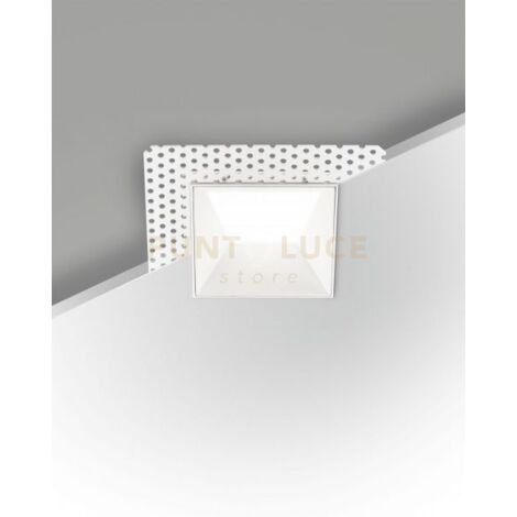 KRIS FARETTO INCASSO QUADRATO A RASO ASIMMETRICO BIANCO 3000K 930LM 8W DIMMERABILE