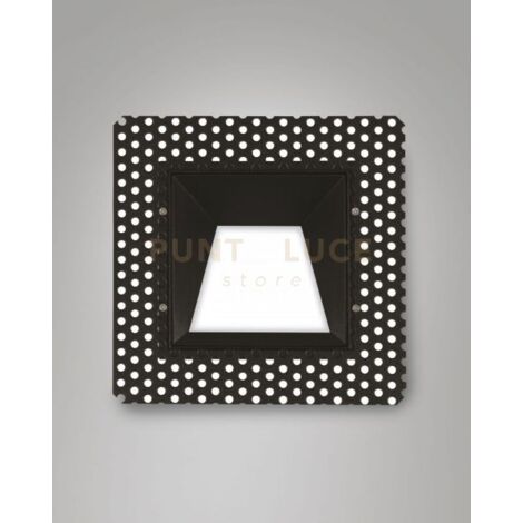 KRIS FARETTO INCASSO QUADRATO A RASO ASIMMETRICO NERO 3000K 930LM 8W DIMMERABILE