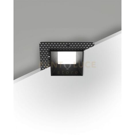KRIS INCASSO QUADRATO A RASO NERO 4000K 950LM 8W DIMMERABILE