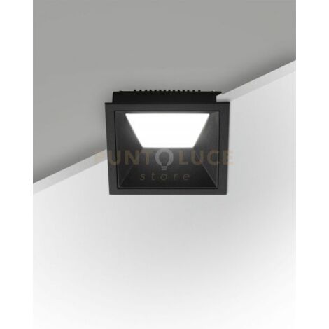 KRIS INCASSO QUADRATO ASIMMETRICO NERO 2700K 890LM 8W DIMMERABILE