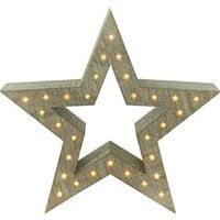 Krismase Estrella Blanca con 30 Luces LED, 37 x 8 x 37 cm, decoración Ideal para Navidad, 1 Pieza, Color Blanco cálido