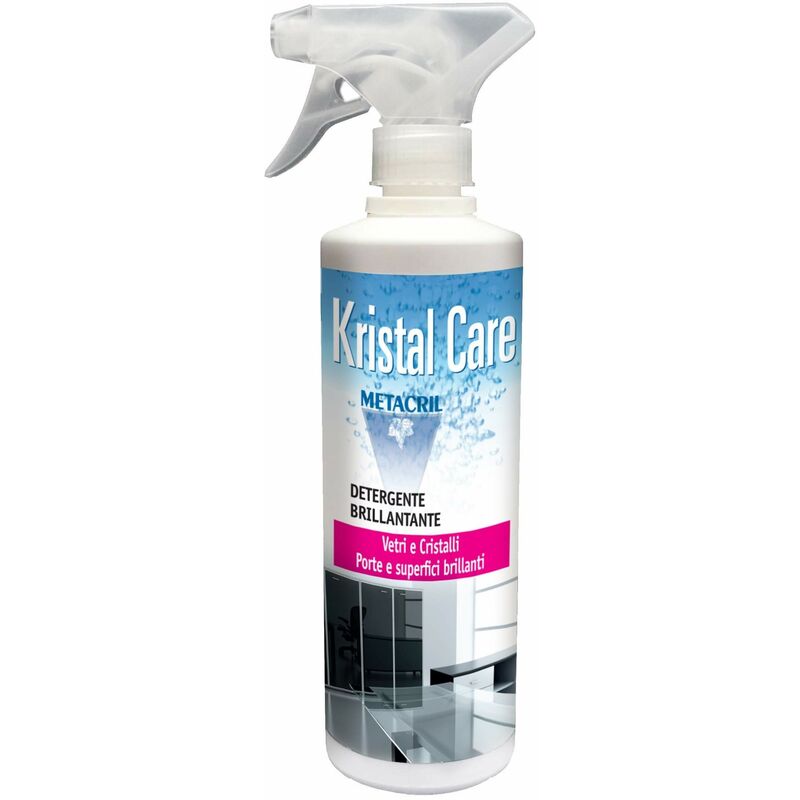 Kristal Care Détergent liquide de rinçage pour surfaces en verre, portes et meubles Metacril Tecno Line 17000501 0,5 litres