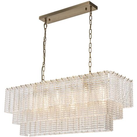 Kristall Deckenleuchte Gold Metall 103X36X42 Cm