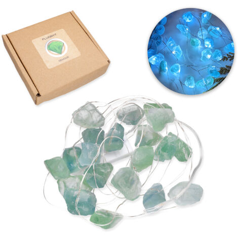 Kristall LED Lichtgirlande Batteriebetrieben Natursteine Fluorit