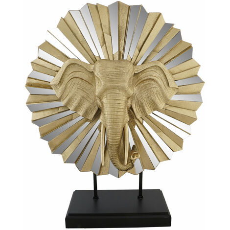 Kristallharz -Figur 47x18x56.5 Goldener Elefant in Kristallharzmaterial Multikolen -Farbfamilien -Dekoration Figuren Details