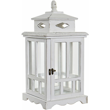 Kristallkiefernlampe 22,5 x 22,5 x 47 Weiße Kristallkiefernmaterial Mehrfarbige Farblaterne -Familie und Kerzenstickdetails