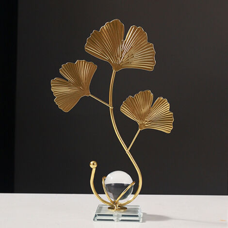 Kristallkugel auf Metallfolie, elegantes Deko-Ornament im nordischen Stil für Büro und Wohnzimmer, Modell 1 - Kugel aus Eisen und Kristall, 26 cm (1 Ornament + 1 Sockel)