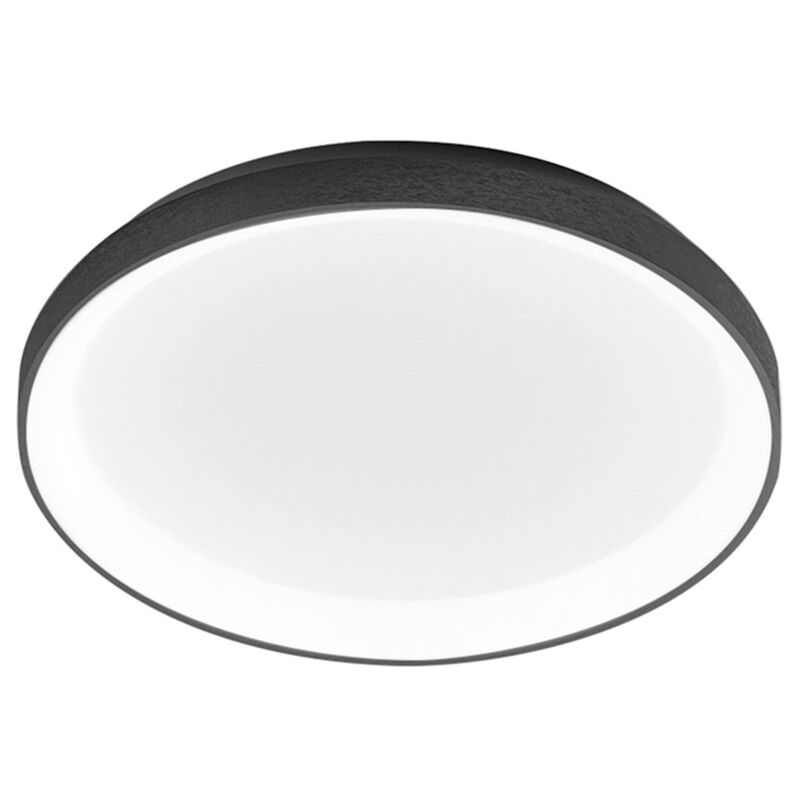 Gea Luce - Krizia - Plafonnier led dimmable 38W 3000K - Lumière chaude 3300lm, diffuseur opale, cadre noir, d.27 cm, design moderne Gea Luce - Krizia - Plafonnier led dimmable 38W 3000K - Lumière chaude 3300lm, diffuseur opale, cadre noir, d.27 cm, design moderne