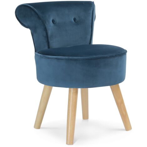 Kröten-Sessel aus blauem Samt