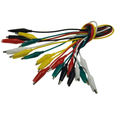 Krokodilklemmen Verbinder Satz Kroko Set 10 Kabel 5 Farben