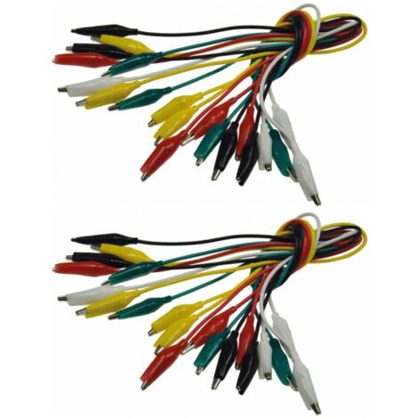Krokodilklemmen Verbinder Satz Kroko Set 20 Kabel 5 Farben
