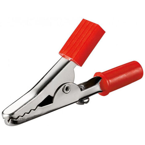Krokoklemme, teilisoliert, rot, 45mm