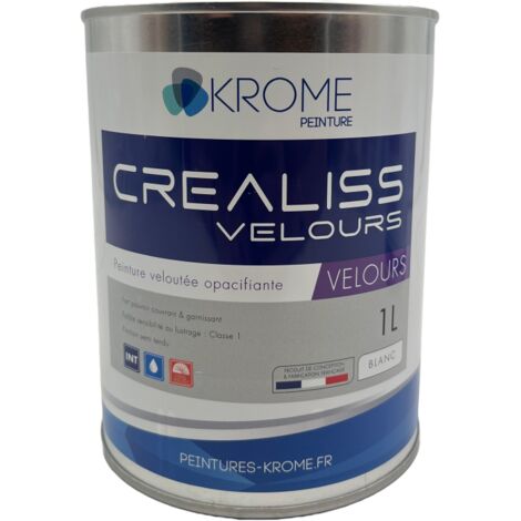 Krome Crealiss Velours – Peinture acrylique veloutée intérieure Conditionnement: 1L - Couleur: BLANC