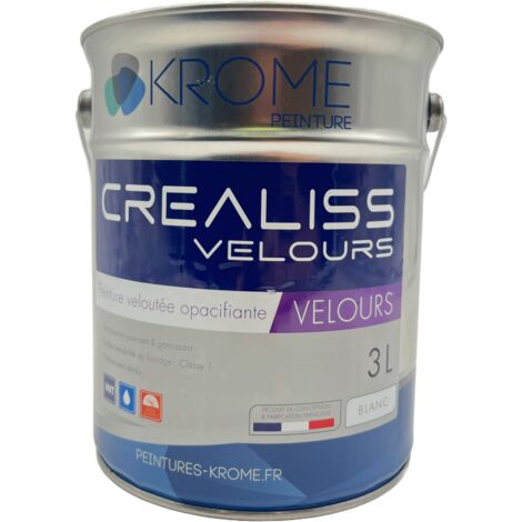 Krome Crealiss Velours – Peinture acrylique veloutée intérieure Couleur: BLANC - Conditionnement: 3L