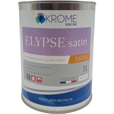 Krome Elypse Satin – Laque Garnissante Boiseries – Intérieur et Extérieur  Conditionnement: 1L - Couleur: BLANC