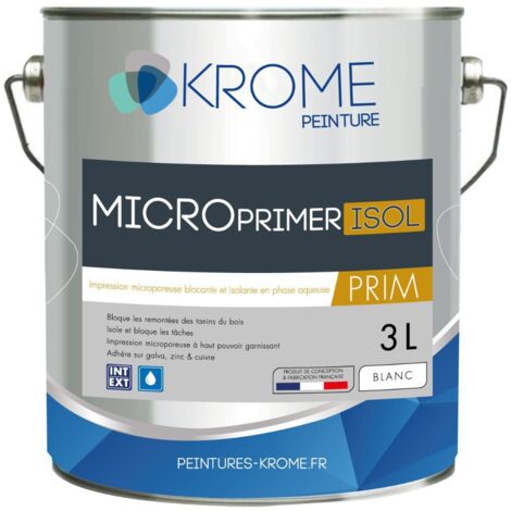 Krome Microprimer Isol Peinture d'Impression Microporeuse - Intérieur et Extérieur  Couleur: BLANC - Conditionnement: 3L