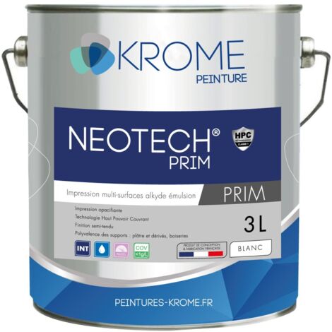 Krome Neotech Prim Peinture d'impression Murs et Plafonds - Intérieur  Couleur: BLANC - Conditionnement: 3L