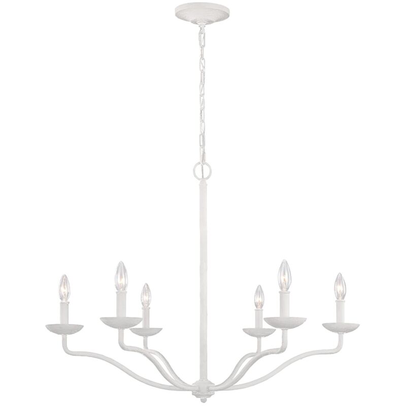 Lampadario Classico Annie Acciaio Bianco Gesso 6 Luci E14