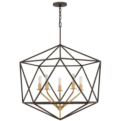 Kronleuchter Hängelampe Deckenleuchte Metall Bronze D 71,1 cm Esszimmerlampe