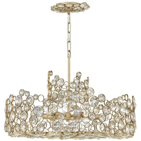 Kronleuchter Hängelampe Deckenleuchte Silber Esszimmerleuchte D 61 cm Luster