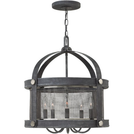 Kronleuchter Laterne Deckenleuchte 5x E14 Aged Zinc Lampadario Lanterna Plafoniera 5x E14 Zinco Invecchiato