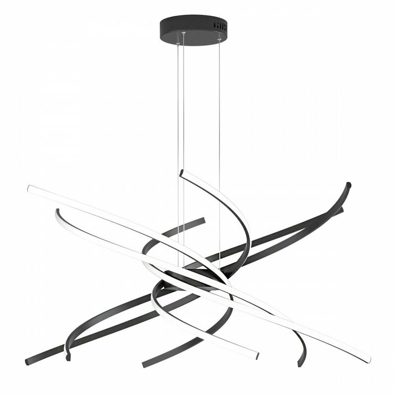 Top-light - Kronleuchter top light tornado 1163 led 220v 4450lm 4000 ° k hochmoderne pendelleuchte integrierte led, metalloberfläche schwarz - Schwarz