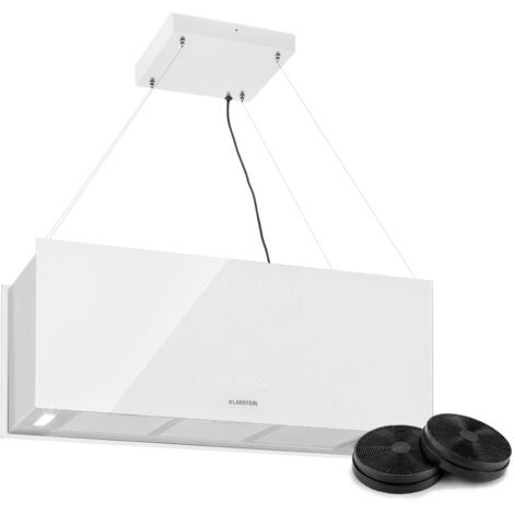 Kronleuchter XL Kitchen Island Extractor Hood 90cm Recirculation 590m³/h LED Touchscreen white