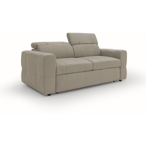 Kronos Canapé 173 cm avec pouf amovible en microfibre imperméable Taupe