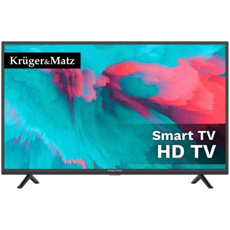 Krüger&ampMatz KM0232-S6 - Fernseher LED LCD de 81,82 cm (32 Zoll) (HD Smart DVB-T2 / S2 H.265 60 Hz, USB Media), Modelljahr 2023 [de Energieeffizienzklasse E], Schwarz