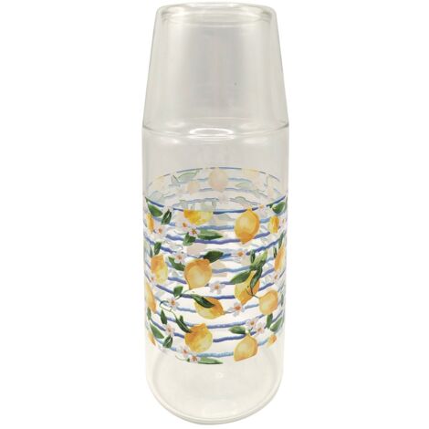 Krug und Glas Zitronen für erfrischende Getränke, Glasset ideal für Küche und Tischdekoration
