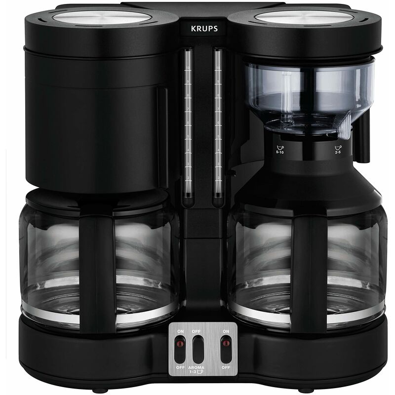 Image of Duothek Plus Drip coffee maker 1L 10cups Black - coffee makers (Freestanding, Drip coffee maker, Black, Jug, Glass, Manual) - Krups