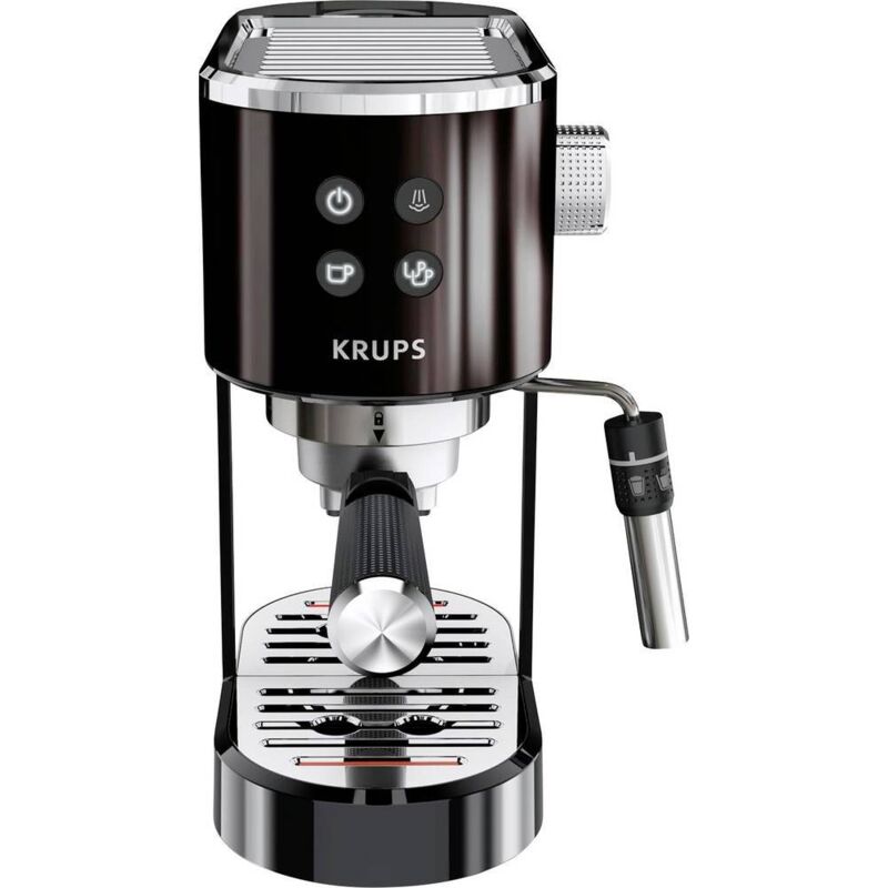 Krups EspressoVirtuoso+ XP444G Machine &agrave; expresso noir avec embout de mousseur &agrave; lait
