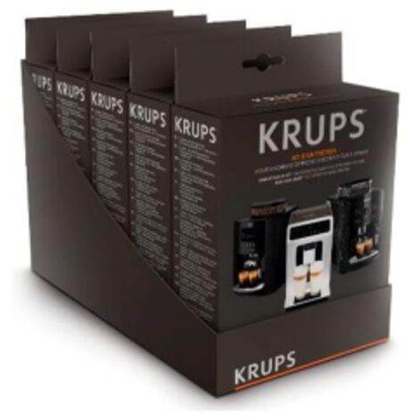 Krups Lot 5 Kits d'entretien pour Machines Espresso Broyeur a Grain, Accessoire Officiel XS531010, Noir