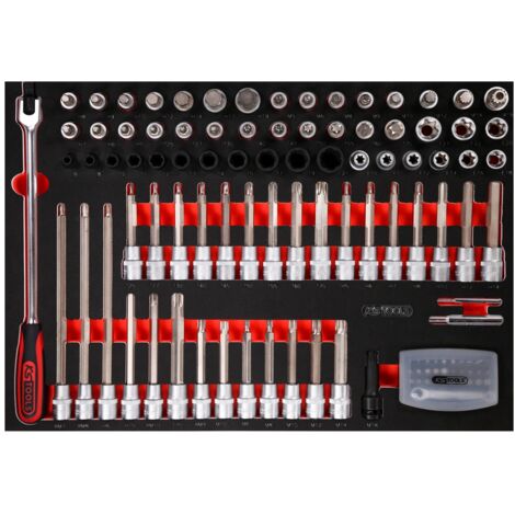 KS Tools 1/2 Bit-Stecknuss-Satz in Schaumstoffeinlage, 111-tlg.