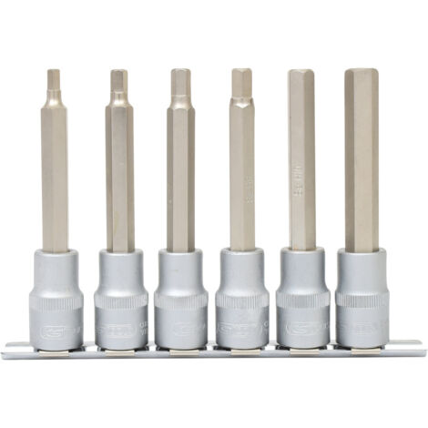 KS Tools 1/2" Bit-Stecknuss-Satz Innensechskant, lang, 6-teilig