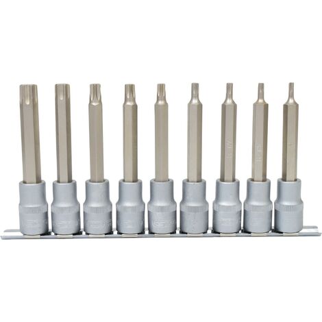 KS TOOLS 1/2 Bit-Stecknuss-Satz Torx, lang, 9-tlg, T20-T60
