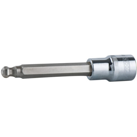 KS Tools 1/2" CHROMEplus Bit-Stecknuss Innensechskant,Kugelkopf,lang,10mm