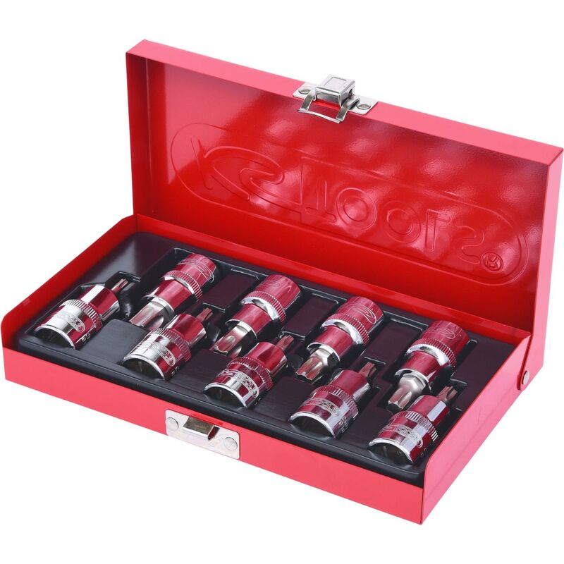 Kstools - 1/2' eu de douilles tournevis Torx CHROMEplus, 9 pcs T20-T60