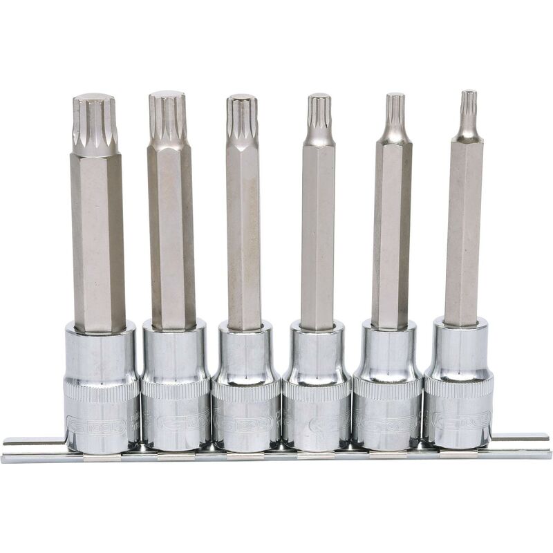 

KS TOOLS 1/2' Juego de llaves de vaso con punta para tornillos multilaterales (XZN) CHROMEplus, largas, 6 pzs M5-M14