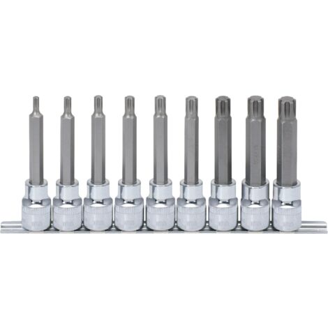 KS TOOLS 1/2 CHROMEplus RIBE-Bit-Stecknuss-Satz, lang, 9-tlg M5-M14