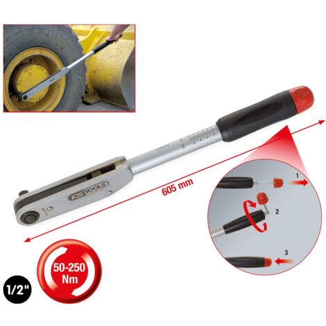 KS Tools 1/2 Kurzweg-Drehmomentschlüssel, 50-250 Nm