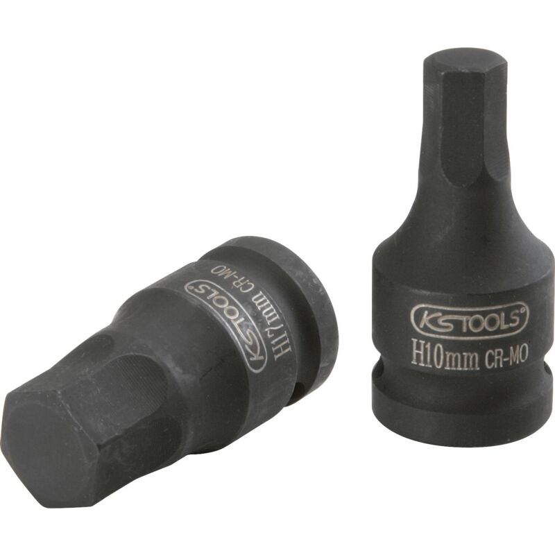 

KS TOOLS 1/2' Llave de vaso de impacto con punta para tornillos con encastre hexagonal, corta, 5/8'