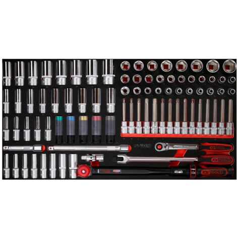 KS Tools 1/2 Steckschlüssel-Satz in Schaumstoffeinlage, 86-tlg.