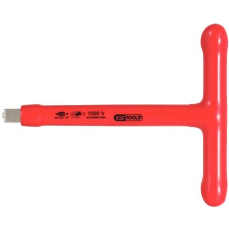 KS Tools 1/2 T-Griff-Aufsteckschlüssel mit Schutzisolierung und Schraubenarretierung, 200 mm